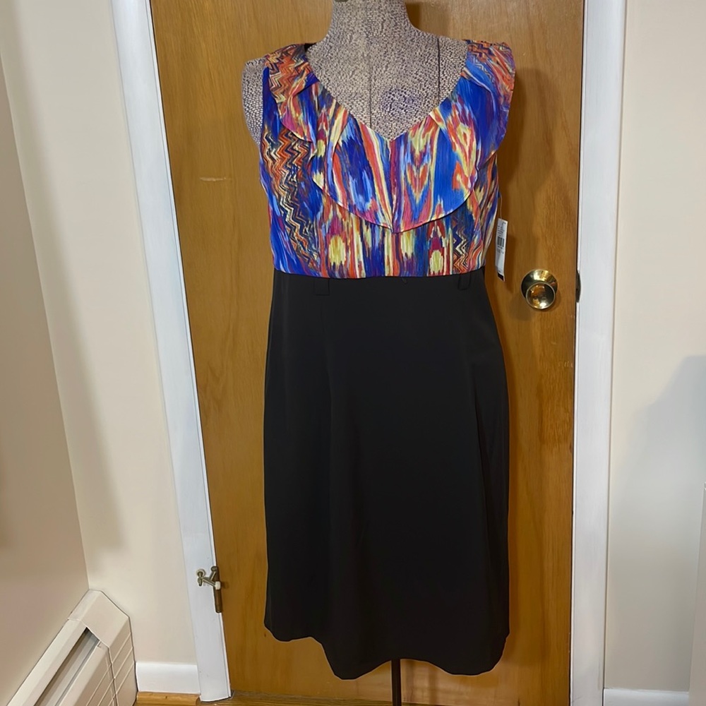 ALYX NWT Womens 14 Sleeveless Dress Colorful Top Black Bottom